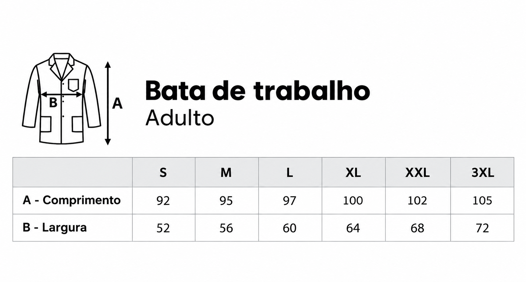 Guia de tamanhos